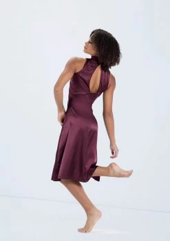 Weissman Charmeuse Mock Neck Dress
