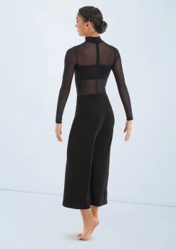 Weissman Culotte Unitard With Mesh