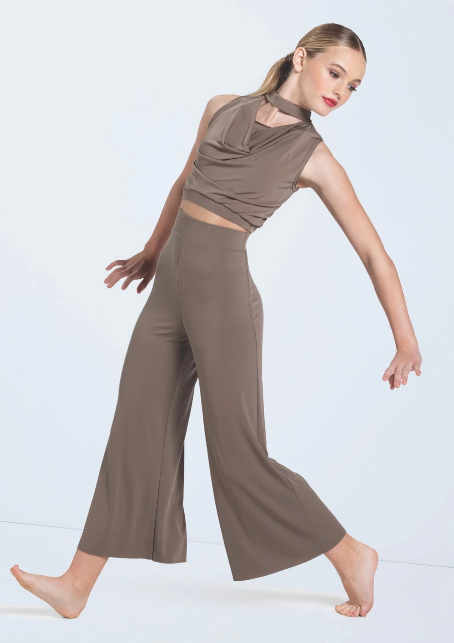 Weissman Matte Jersey Cowl Crop Top - Image 3