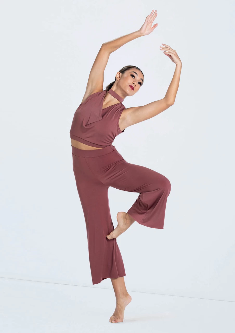 Weissman Matte Jersey Cowl Crop Top