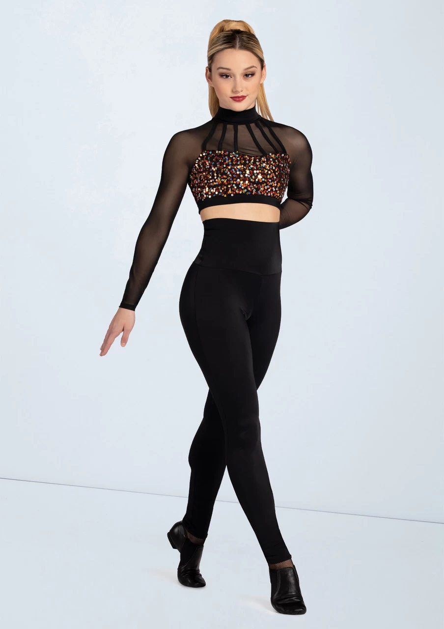 Weissman Cage Strap Sequin Crop Top - Image 3